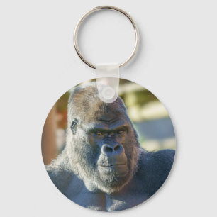 Striking Silverback Key Ring