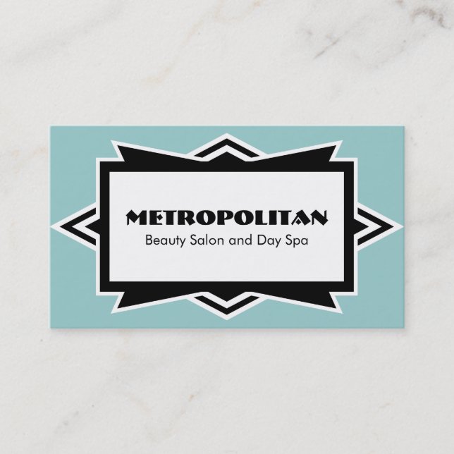 Striking Simple Art Deco Custom Colour Business Card (Front)
