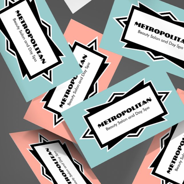 Striking Simple Art Deco Custom Colour Business Card (Creator Uploaded)