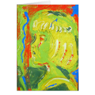 Striking Surface Print Girl Yellow Green Orange