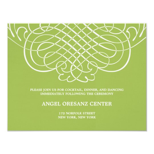 Striking Swirls Wedding Reception Card