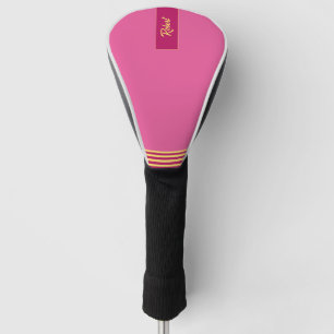 Striking Two Tone Pink Modern Golf Head Cover