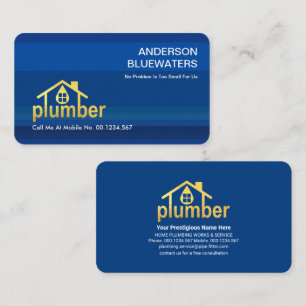 Striking Waters Gold Plumber Home Business Card