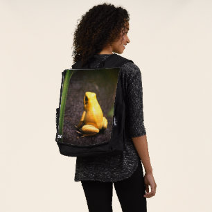 Striking Yellow Frog Portrait Backpack