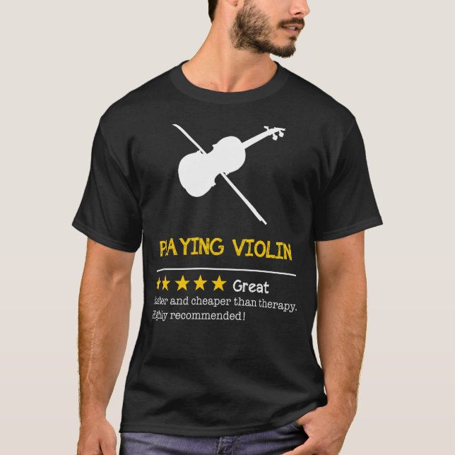 String Along with Laughter: Violin - Cheaper, Fast T-Shirt (Front)