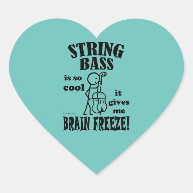 String Bass, Brain Freeze Heart Sticker (Front)