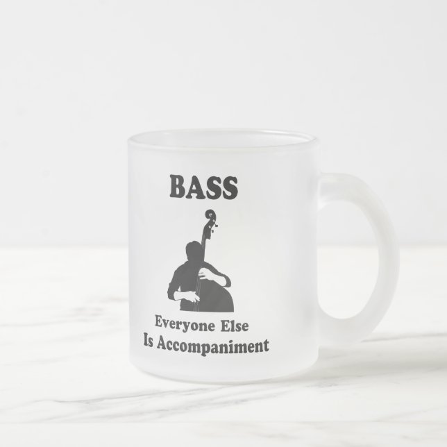 String Bass Gift Frosted Glass Coffee Mug (Right)