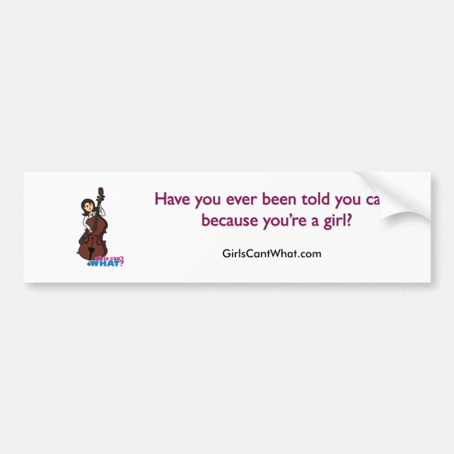 String Bass Player Girl - Medium Bumper Sticker (Front)