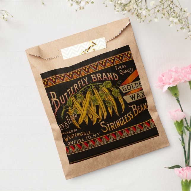 String Bean Label Vegetable Country Favour Bags (Sealed)