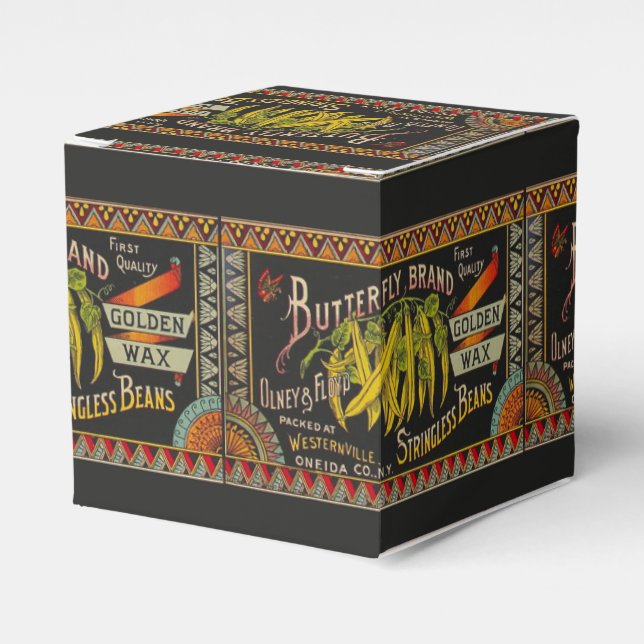 String Bean Label Vegetable Country Favour Box (Front Side)