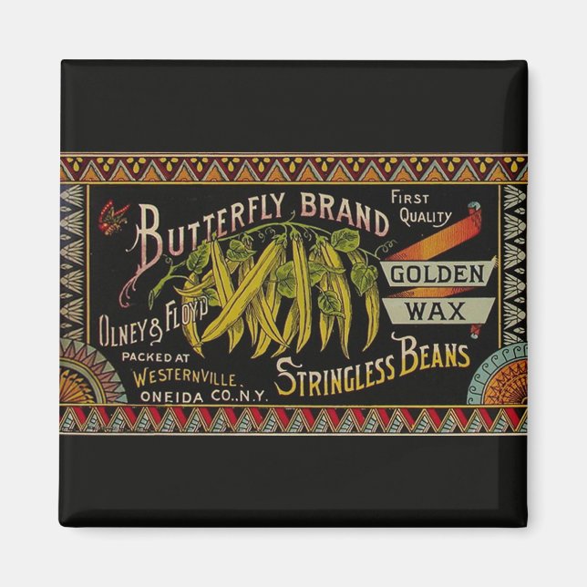 String Bean Label Vegetable Country Magnet (Front)