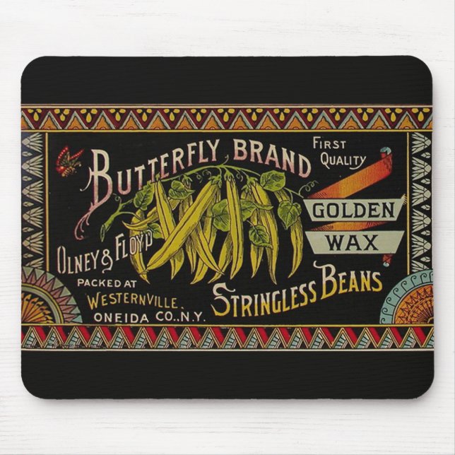 String Bean Label Vegetable Country Mouse Mat (Front)