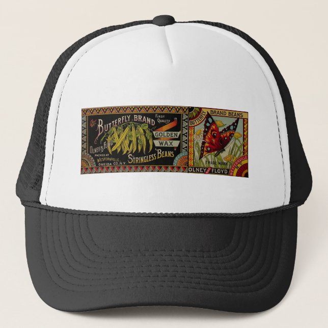 String Bean Label Vegetable Country Trucker Hat (Front)