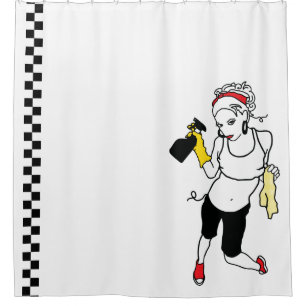 string clean shower curtain