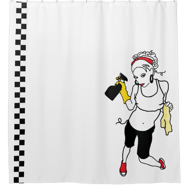 string clean shower curtain (Front)