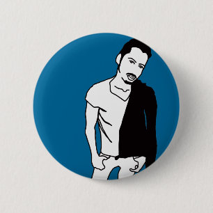 string grease 6 cm round badge