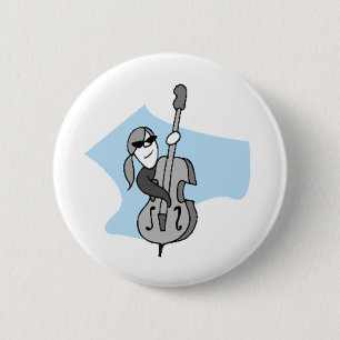 String Instruments-Double Bass 6 Cm Round Badge