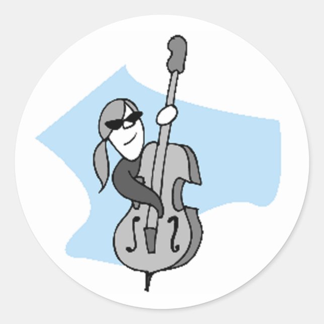 String Instruments-Double Bass Classic Round Sticker (Front)