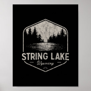 String Lake Wyoming Outdoors Vintage Poster