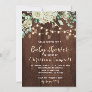 String Light Baby Shower Invitation