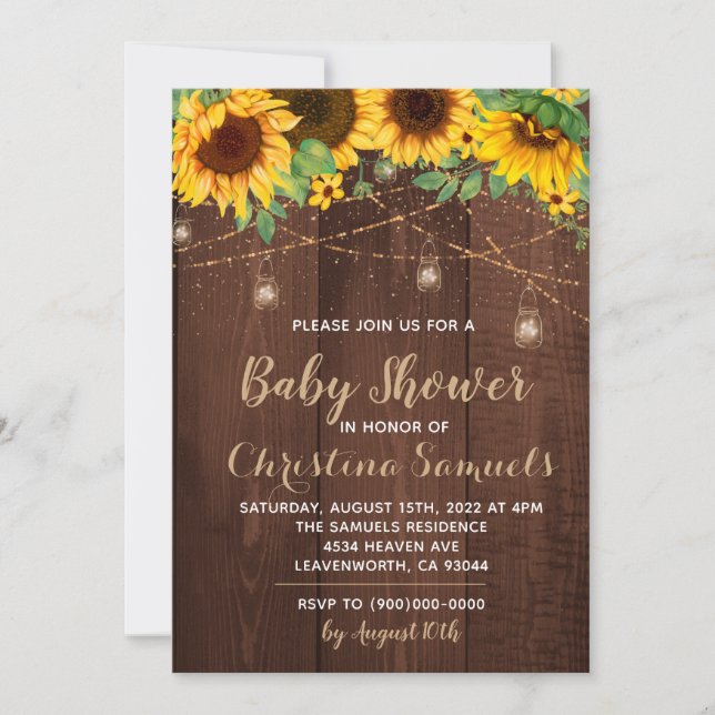 String Light Baby Shower Invitation (Front)