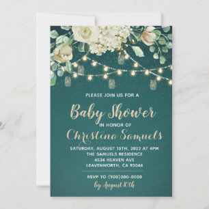 String Light Baby Shower Invitation