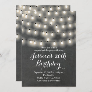 String light birthday invitation