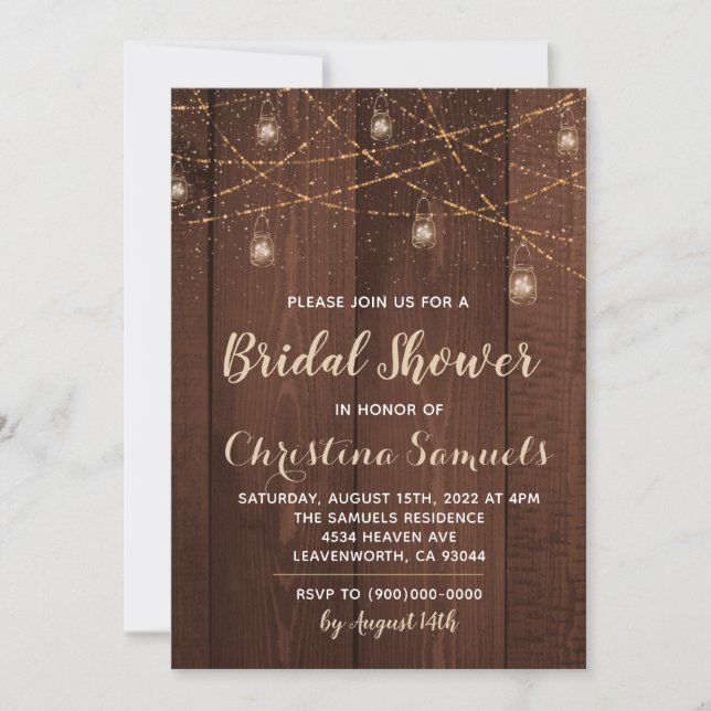 String Light Bridal Shower Invitation (Front)