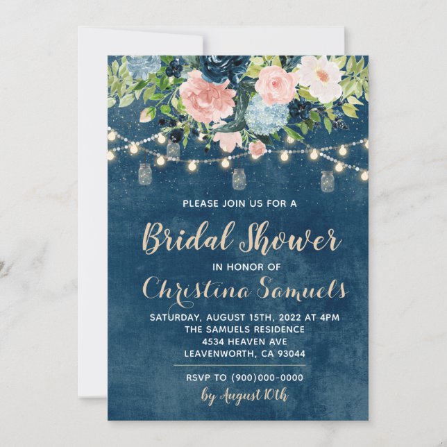 String Light Bridal Shower Invitation (Front)