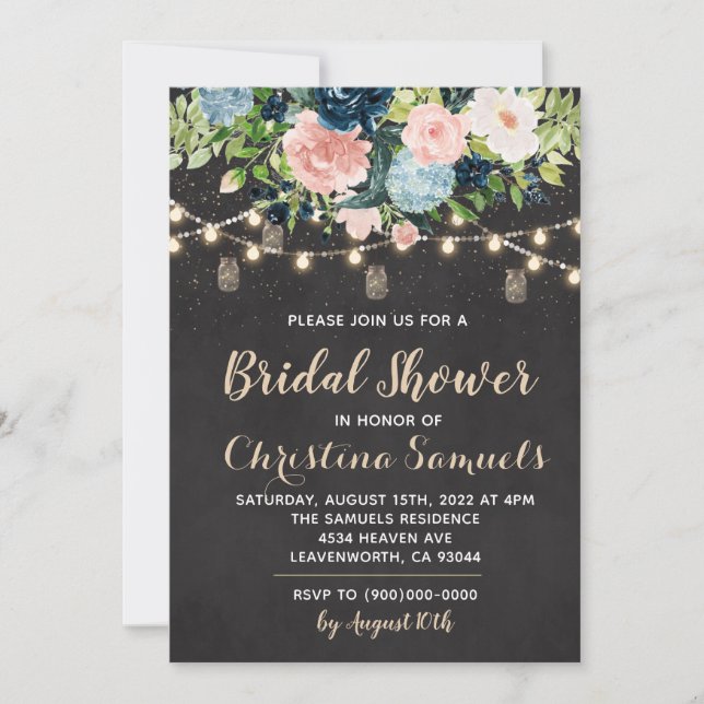 String Light Bridal Shower Invitation (Front)