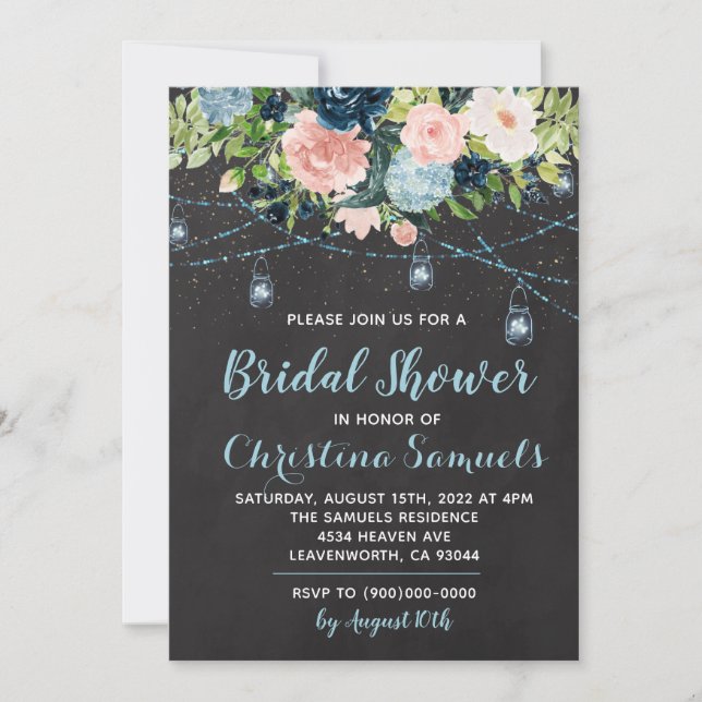 String Light Bridal Shower Invitation (Front)