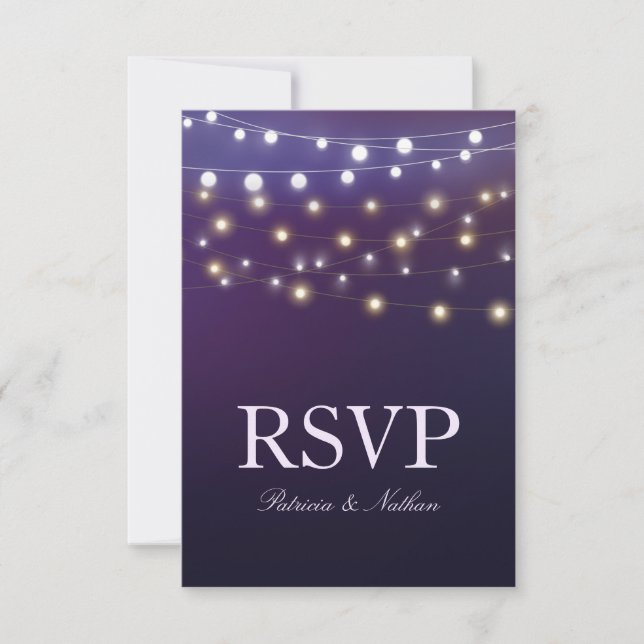 String Light Evening Wedding RSVP (Front)