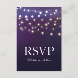 String Light Evening Wedding RSVP Card