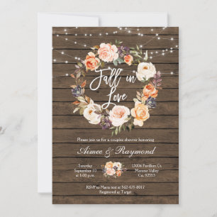String Light Fall in Love Bridal Shower Invitation