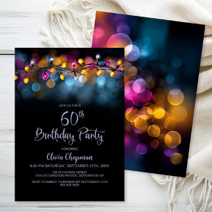 String Lights 60th Birthday Party Invitation