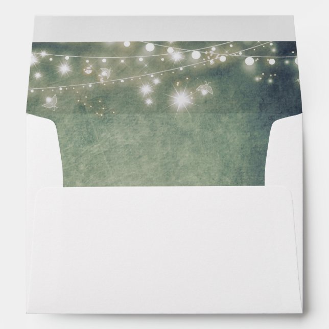 String Lights and Fireflies Rustic Country Wedding Envelopes (Back (Bottom))