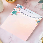 String Lights and Leaves Pastel Personalised Name Notepad<br><div class="desc">Create a warm and inviting atmosphere with this personalised notepad. Delicate string lights are intertwined with pastel-coloured leaves, creating a charming and whimsical border along the top. The soft, muted background enhances the cosy feel. Add your own text to customise this notepad. Perfect for evening notes, reminders, or sharing a...</div>