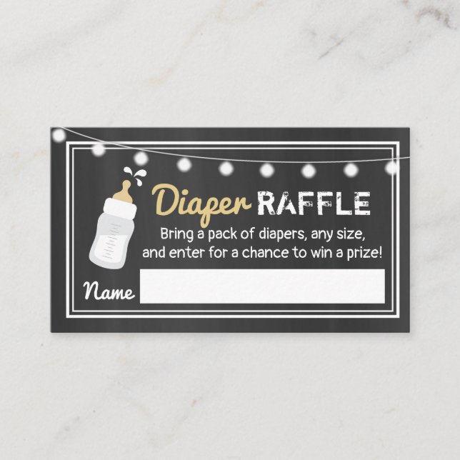 String Lights Baby is Brewing Shower Diaper Raffle Enclosure Card (Front)