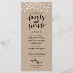 String lights, Black Place Setting Thank You Card