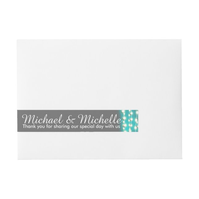 String lights blue glow wraparound address label (Front)