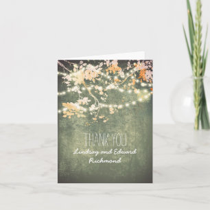 String lights branches romantic thank you card