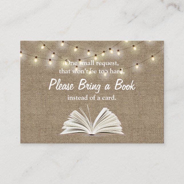 String Lights Bring a Book Baby Shower Insert (Front)