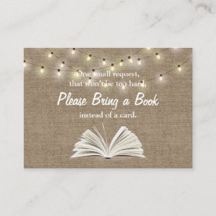 String Lights Bring a Book Baby Shower Insert