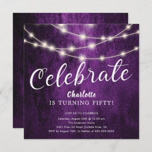 String Lights Celebrate Birthday Invitation