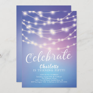 String Lights Celebrate Birthday Invitation