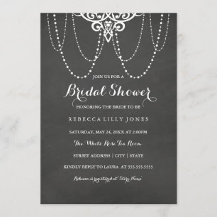String Lights & Chalkboard   Bridal Shower Invite
