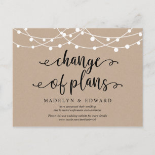 String lights, Change of plans, wedding postponed Postcard