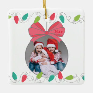 String Lights Christmas Photo Ornament