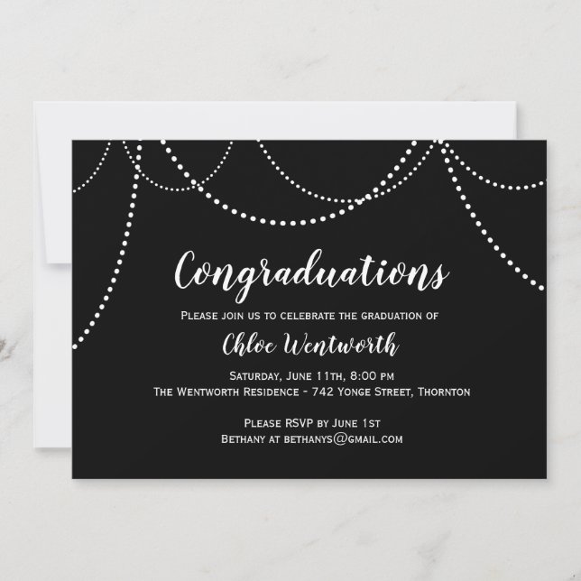 String Lights Congraduation Graduation Invitation (Front)