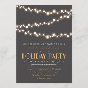 String Lights Corporate Holiday Party Invitations
